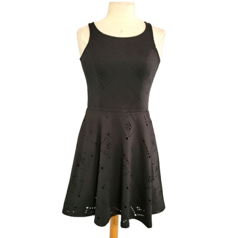 Material girl sleeveless cur out designed black dress sz M